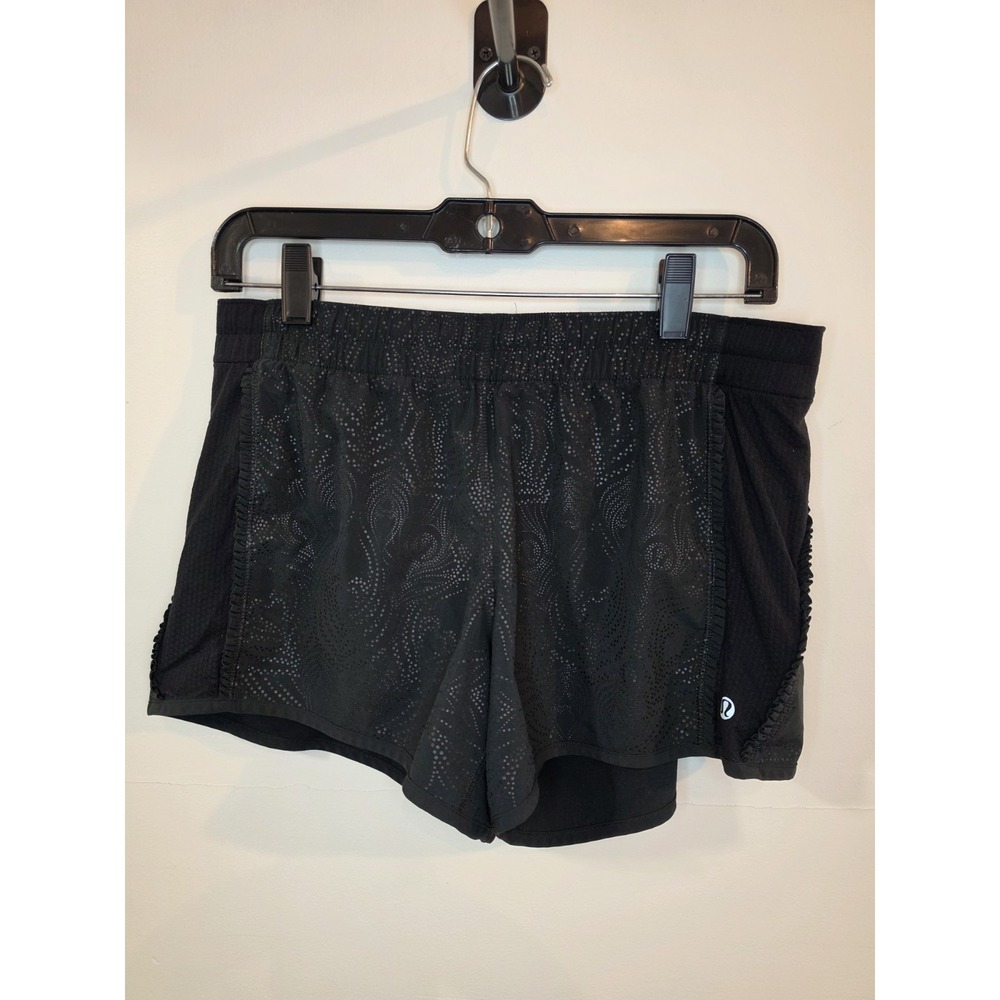Lululemon Speed Up Shorts Peacock Lace 4-Way Stretch Black Size 6